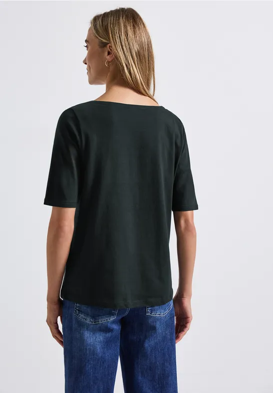 Shirt met boothals evernight green