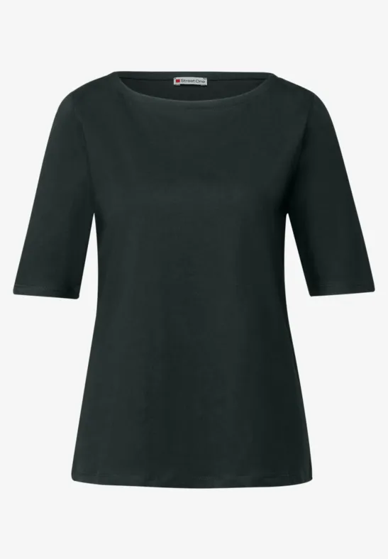 Shirt met boothals evernight green