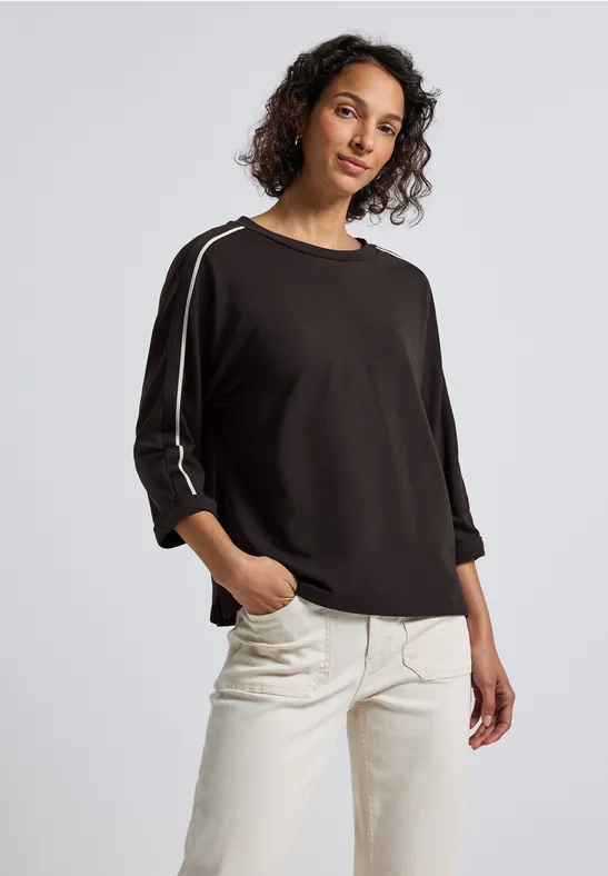 Shirt met gallonstrepen deep roast brown