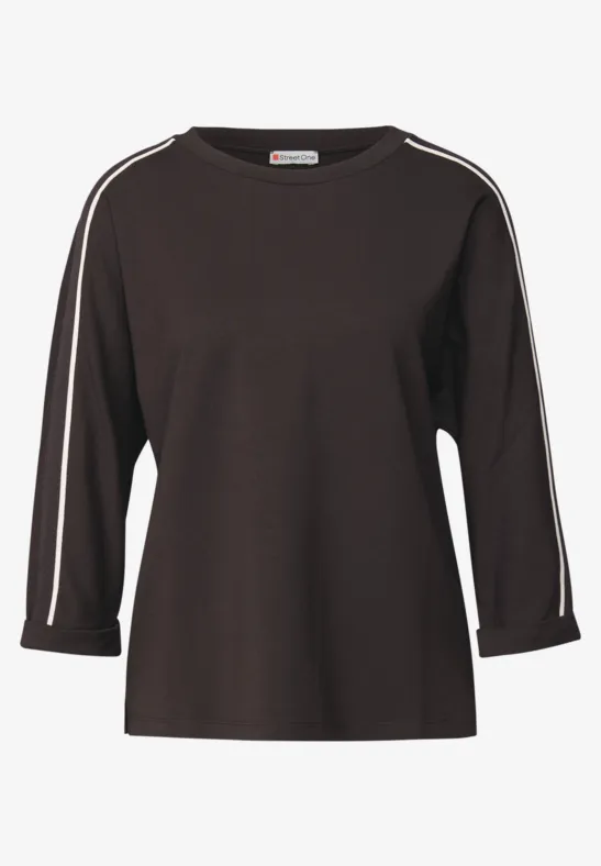 Shirt met gallonstrepen deep roast brown