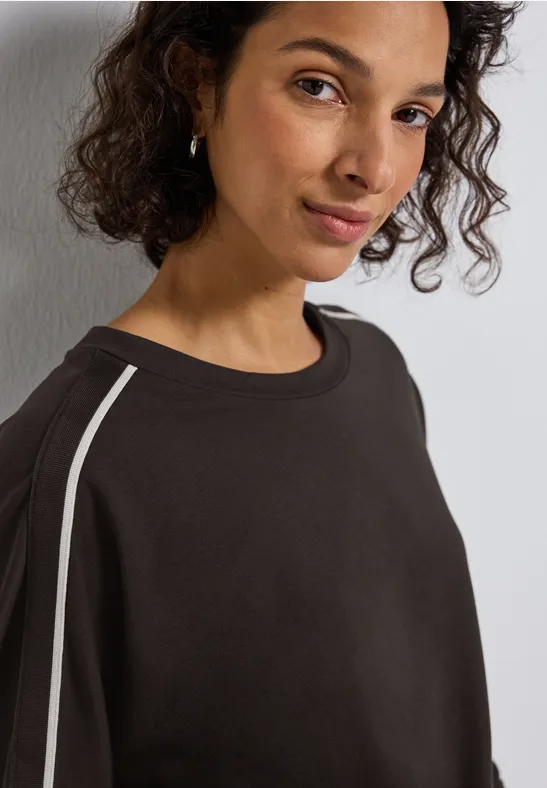 Shirt met gallonstrepen deep roast brown