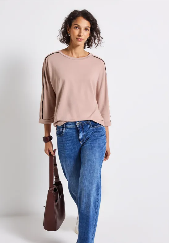 Shirt mit Galonstreifen faded rose