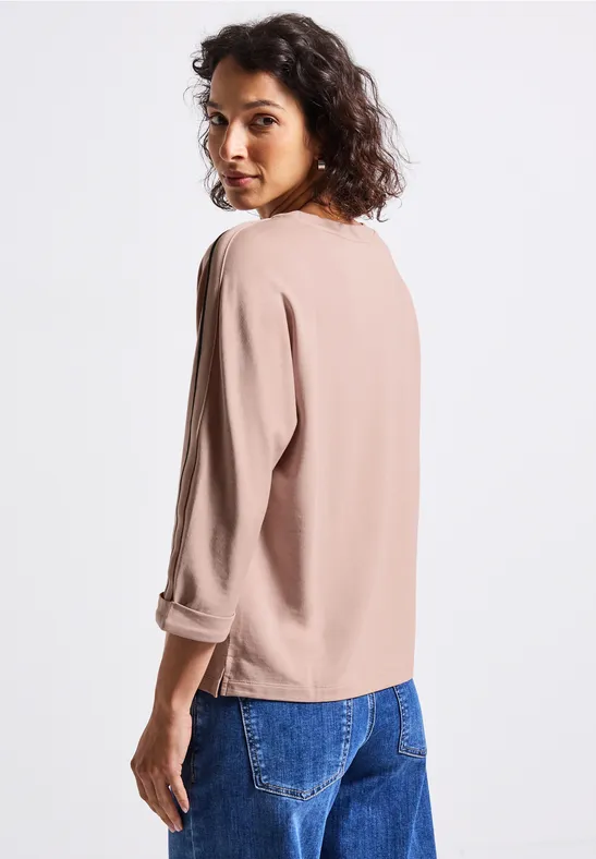 Shirt mit Galonstreifen faded rose