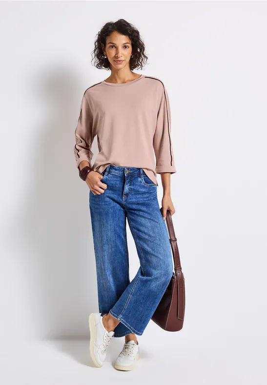 Shirt mit Galonstreifen faded rose