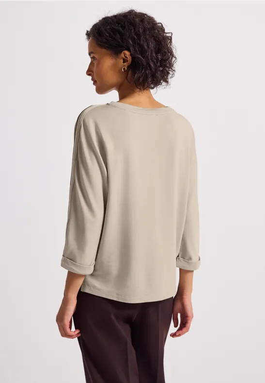 Shirt mit Galonstreifen morning beige