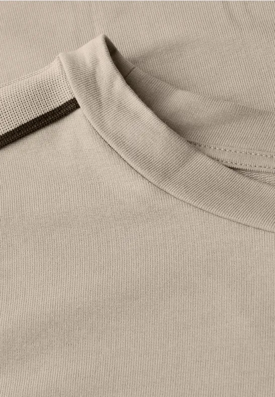 Shirt mit Galonstreifen morning beige
