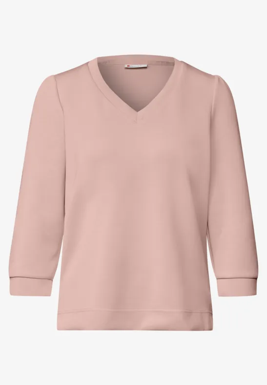 Silk-Look Shirt met rimpels faded rose