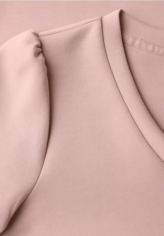 Silk-Look Shirt met rimpels faded rose