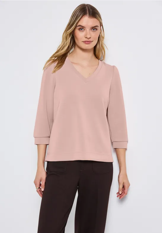 Silk-Look Shirt met rimpels faded rose