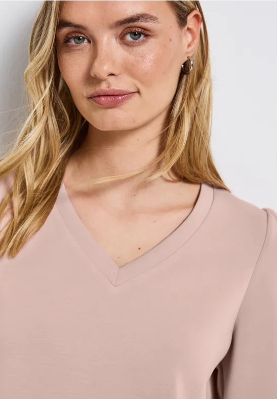 Silk-Look Shirt met rimpels faded rose