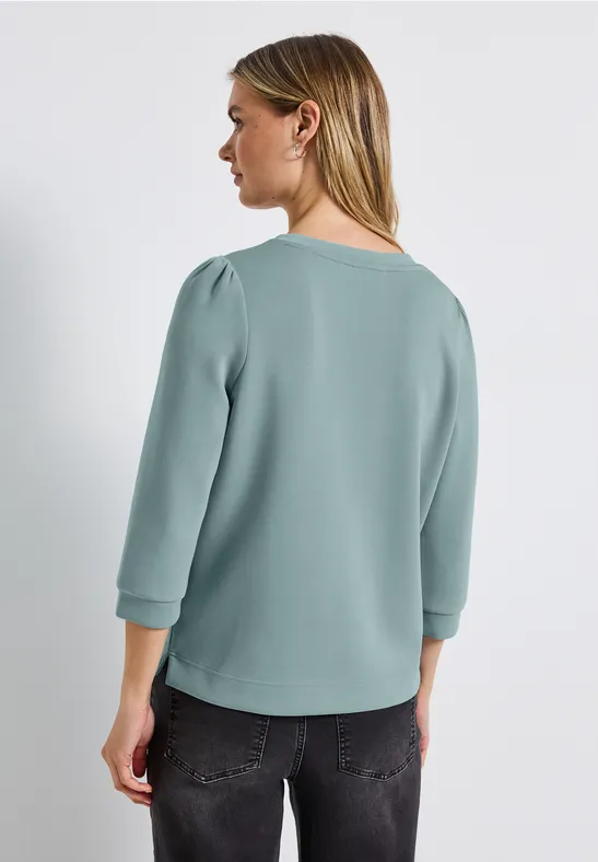 Silk-Look Shirt met rimpels arona blue