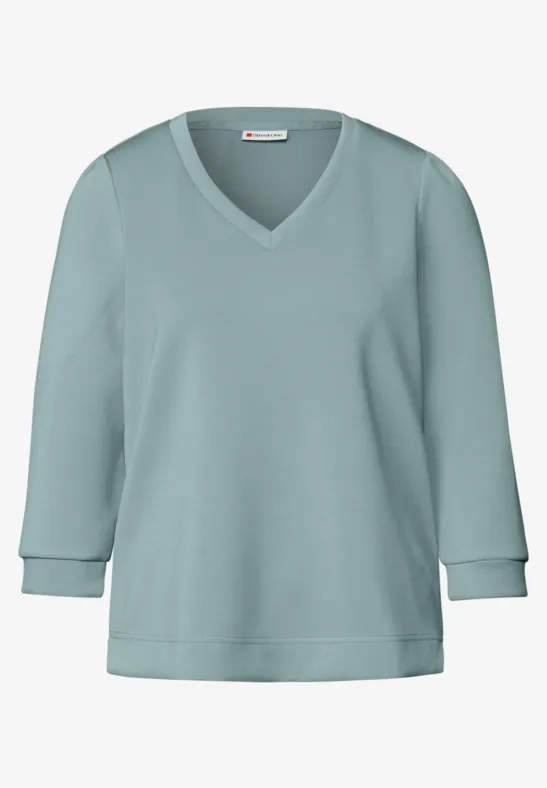 Silk-Look Shirt met rimpels arona blue