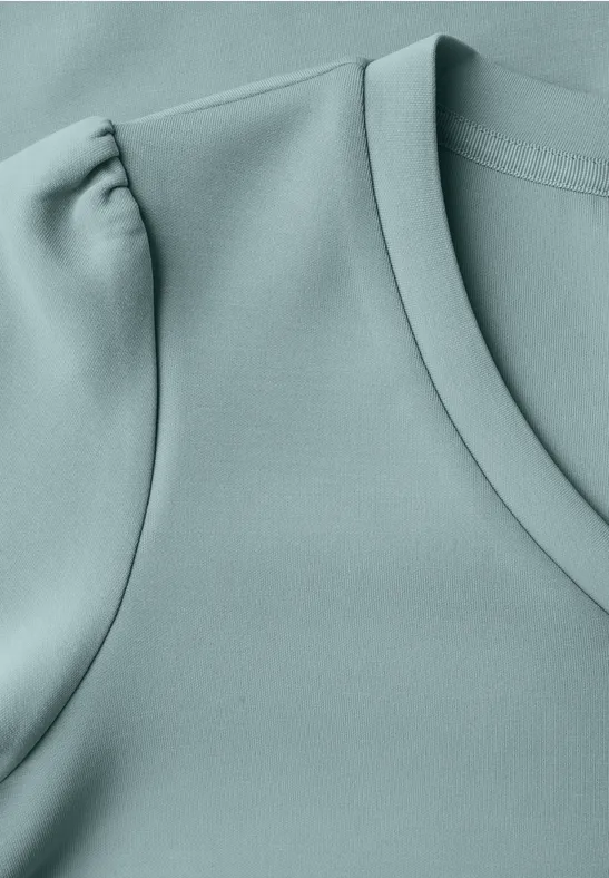 Silk-Look Shirt met rimpels arona blue