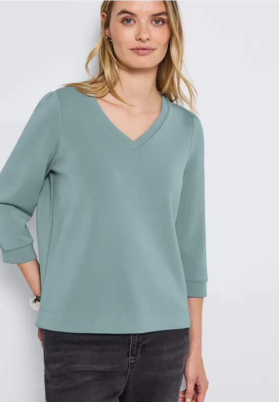 Silk-Look Shirt met rimpels arona blue