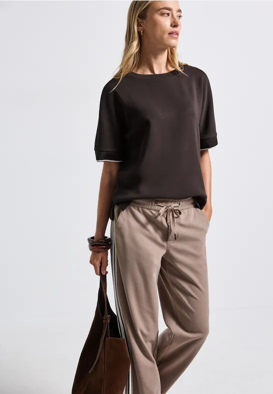 Silk-Look shirt deep roast brown