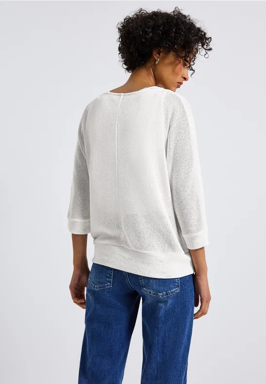 Strick-Look Shirt off white