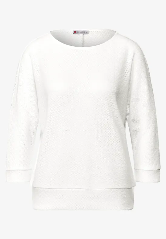 Strick-Look Shirt off white