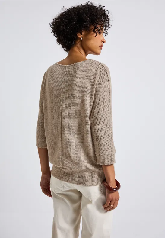 Strick-Look Shirt morning beige