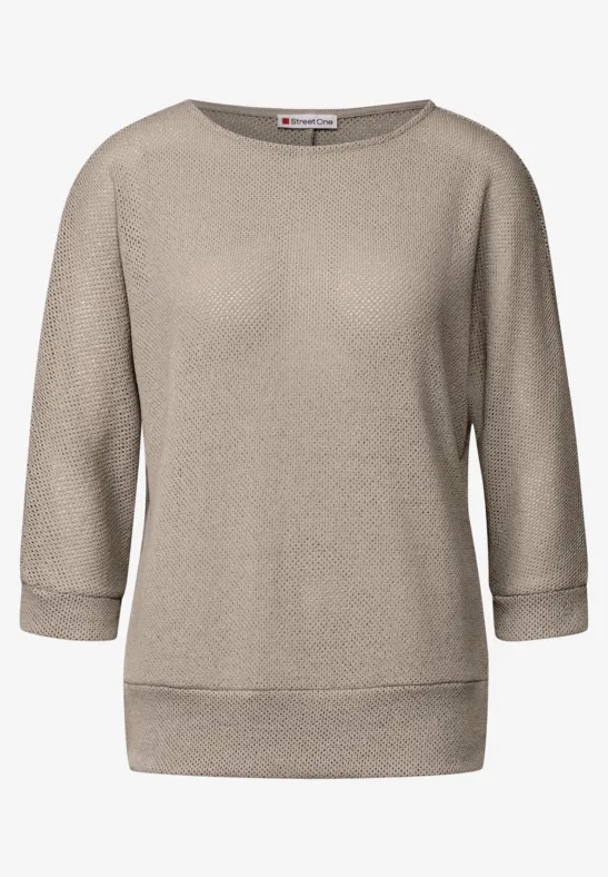 Strick-Look Shirt morning beige