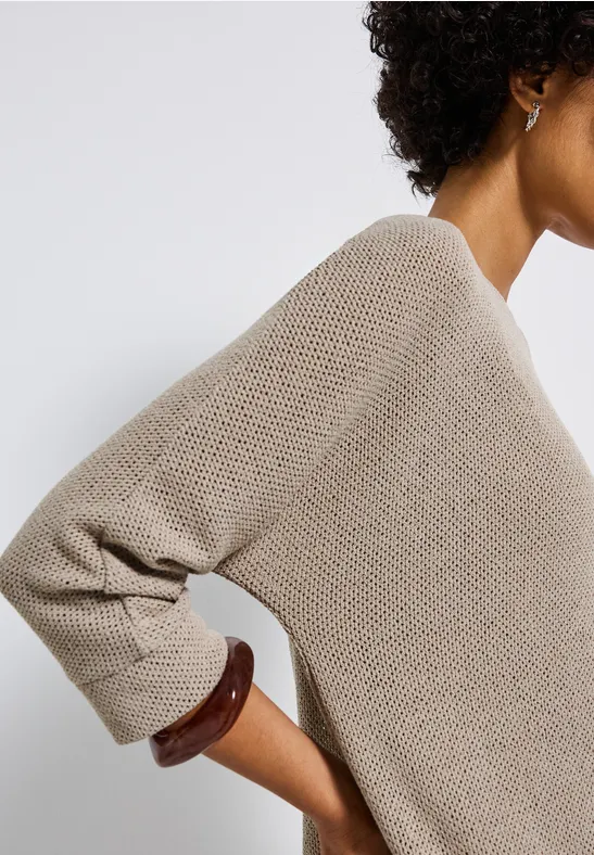 Strick-Look Shirt morning beige