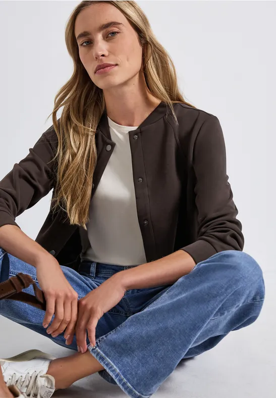 Silk-Look Jacke deep roast brown