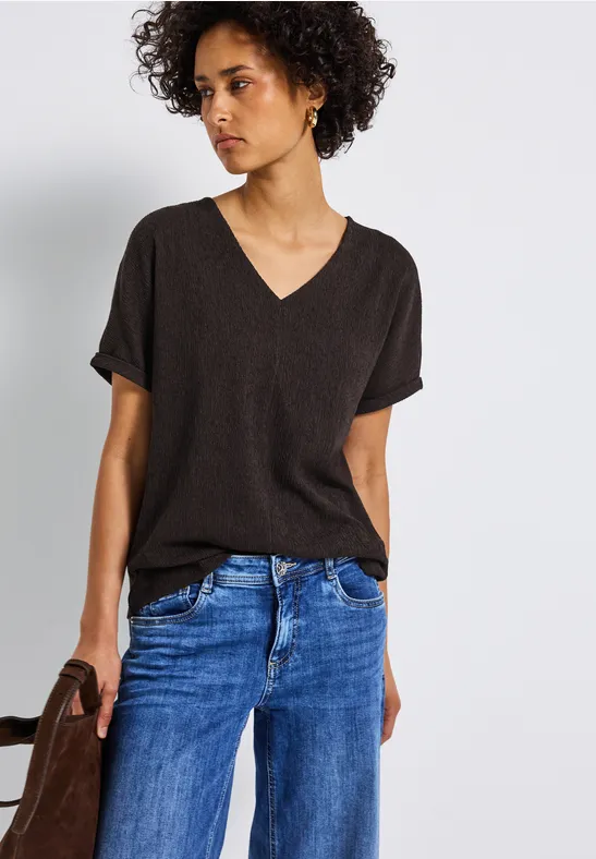 Strukturmix Shirt deep roast brown