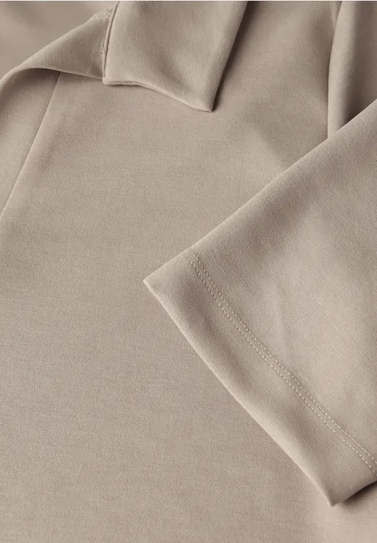 Polo en soie morning beige