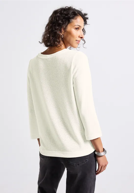 Strick-Look Shirt off white