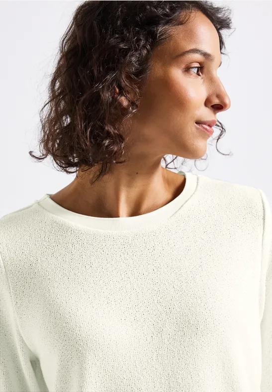 Strick-Look Shirt off white