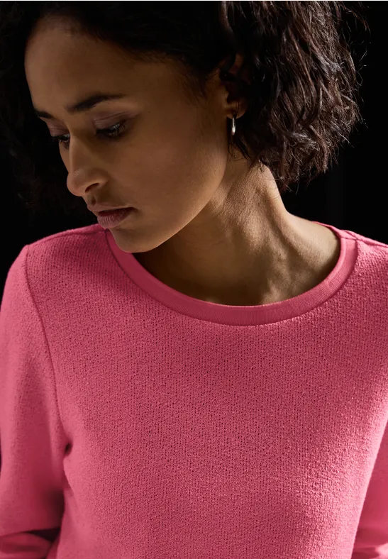 Strick-Look Shirt almond coral