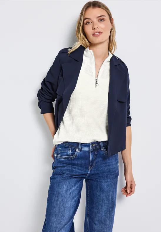 Turtleneck Shirt mit Zipper off white