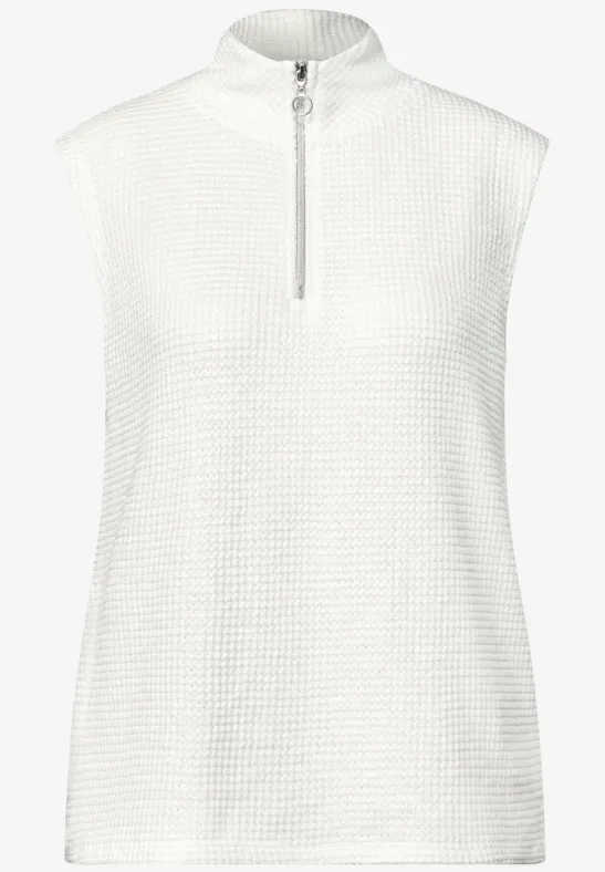 Turtleneck Shirt mit Zipper off white