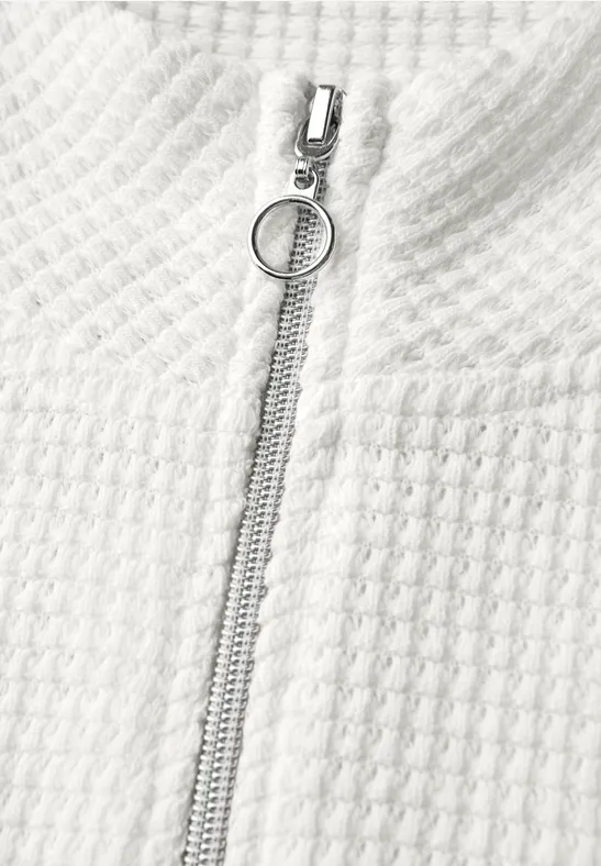 Turtleneck Shirt mit Zipper off white