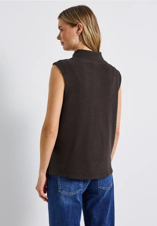 Turtleneck Shirt mit Zipper deep roast brown
