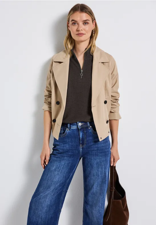 Turtleneck Shirt mit Zipper deep roast brown
