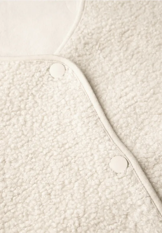Teddy-Jacke mit Knopfleiste tusk cream