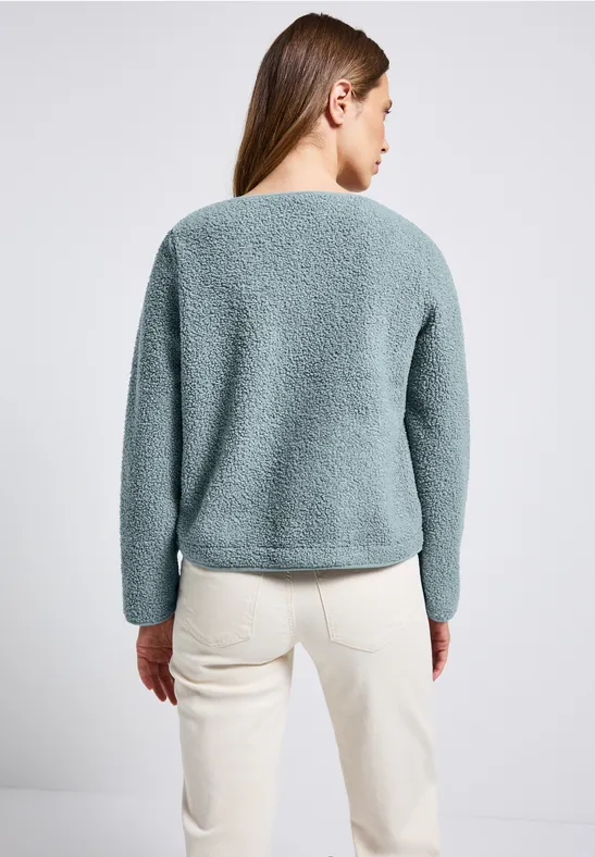 Teddy-Jacke mit Knopfleiste arona blue