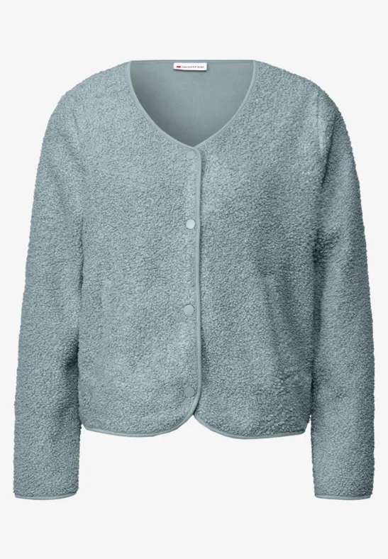 Teddy-Jacke mit Knopfleiste arona blue