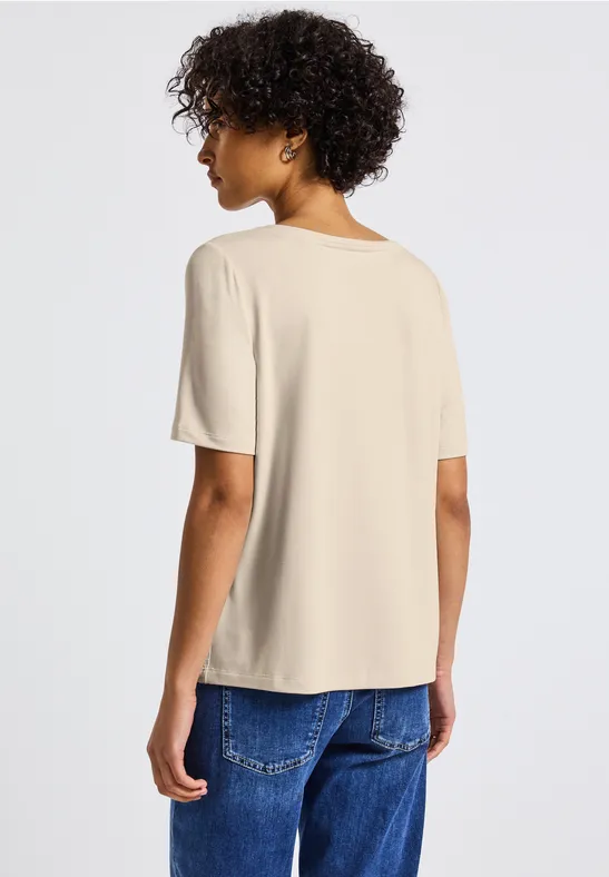 Shirt mit Glitzerstreifen tusk cream