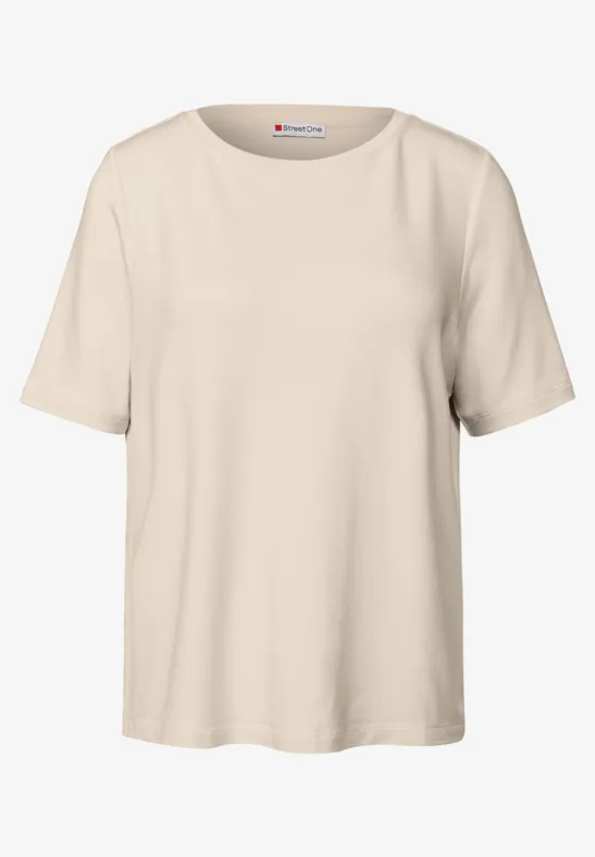 Shirt mit Glitzerstreifen tusk cream