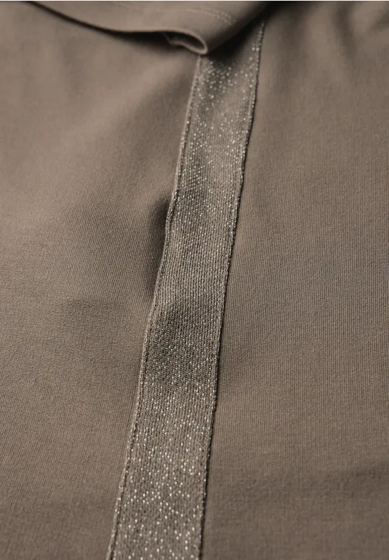 Shirt mit Glitzerstreifen bark brown