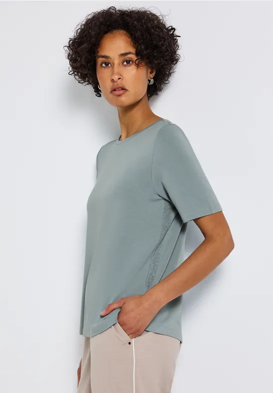 Shirt mit Glitzerstreifen arona blue