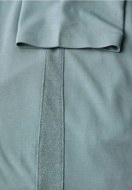 Shirt mit Glitzerstreifen arona blue