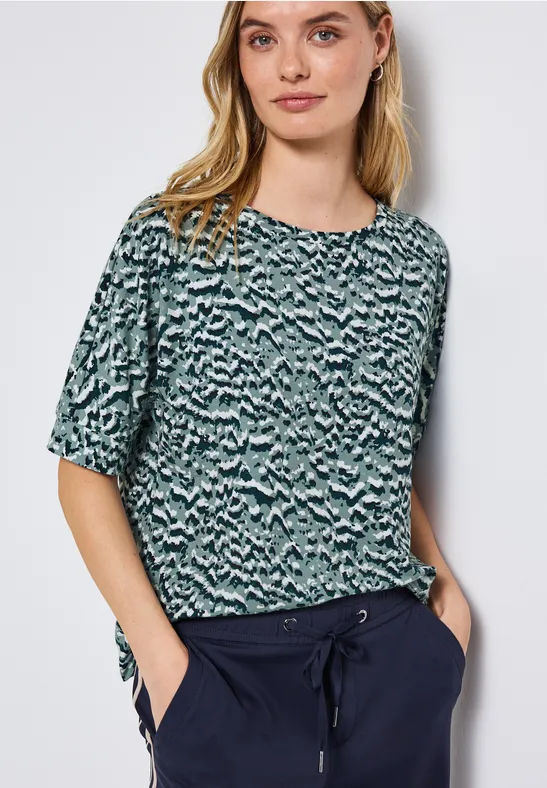 Gemustertes Batwing Shirt arona blue