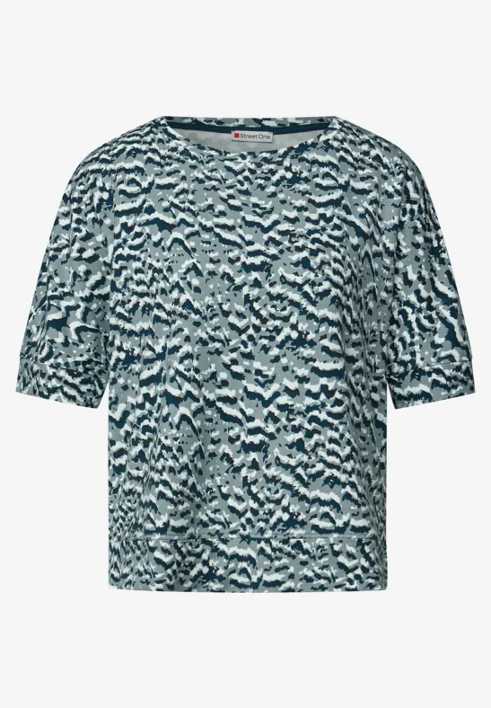 Gemustertes Batwing Shirt arona blue