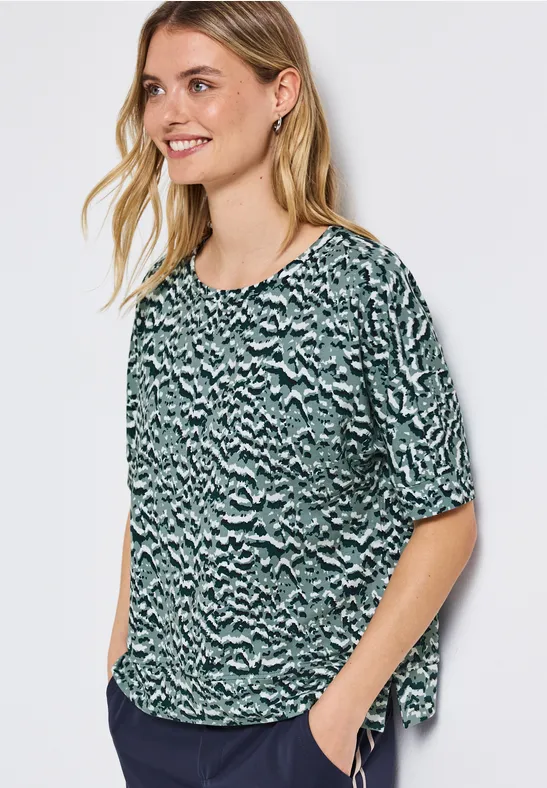 Gemustertes Batwing Shirt arona blue