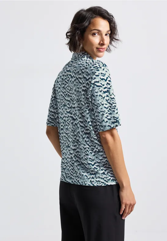 Shirt im Blusenlook arona blue