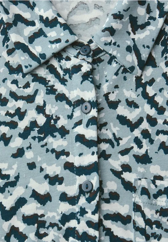 Shirt im Blusenlook arona blue
