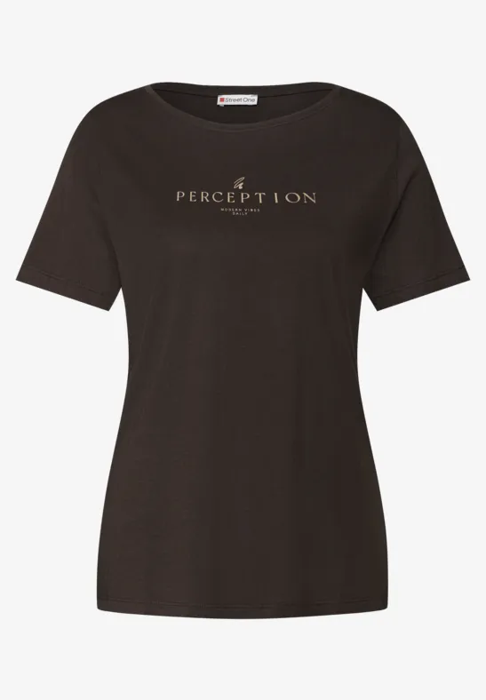 Shirt mit Wording Artwork deep roast brown
