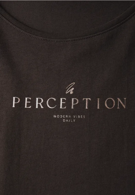 Shirt mit Wording Artwork deep roast brown